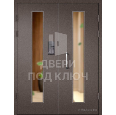 Подъездная двухстворчатая дверь с простым окрасом ДПК-13811