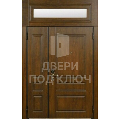 Железная входная дверь с фрамугой в дом ДПК-12473